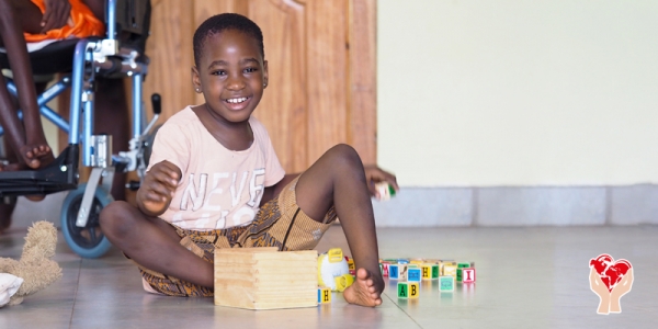 Bambino disabile in Ghana