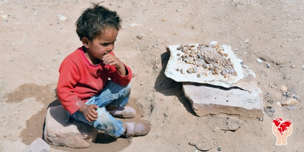 bambino povero in Giordania